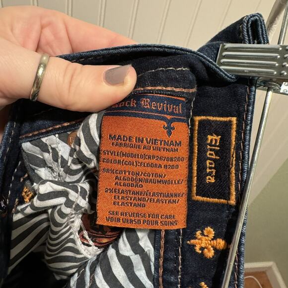 Rock Revival Eldora Bootcut Jeans Dark Wash Size 28 - Picture 7 of 7